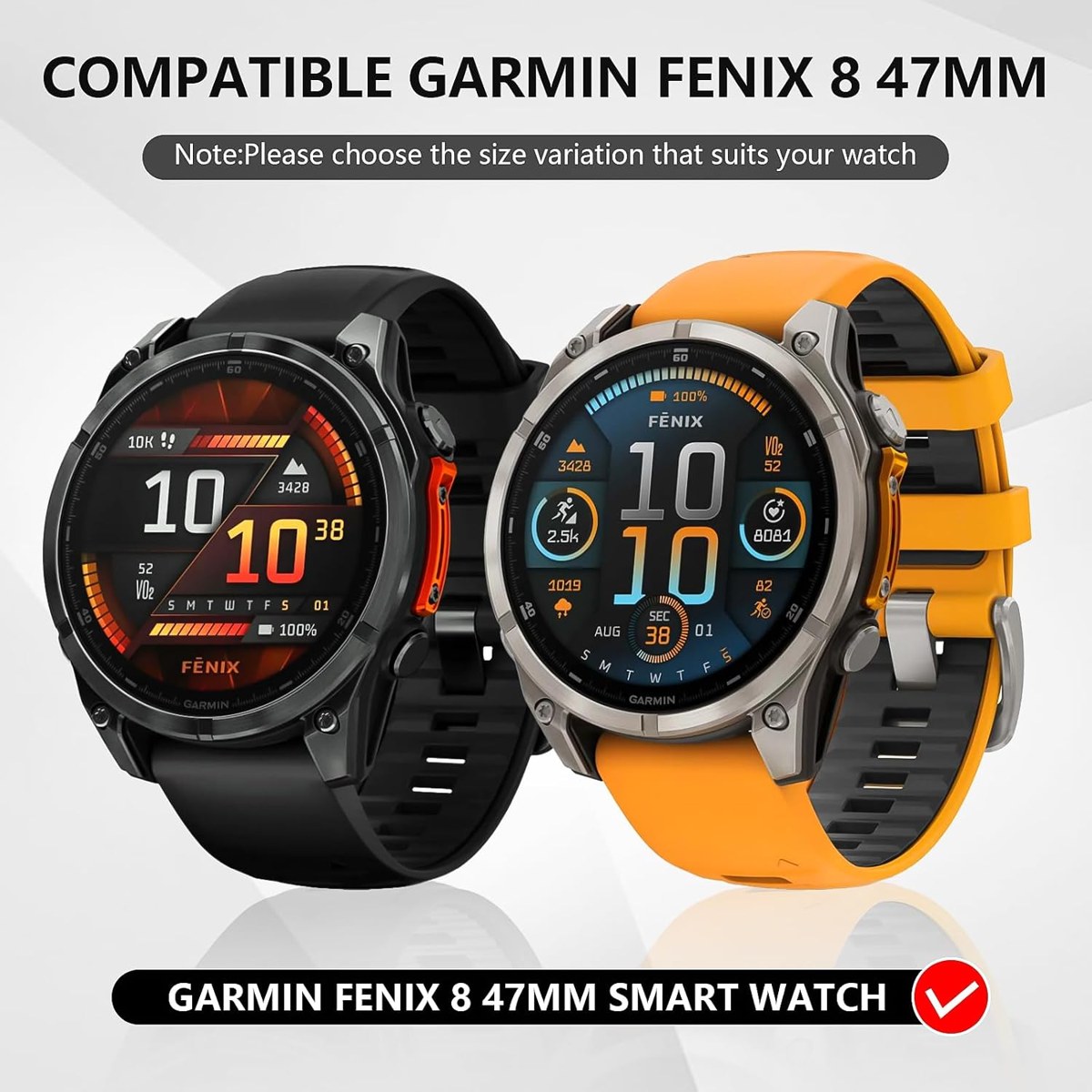 Suoman Fenix 8 47mm Case + Port Plugs detail